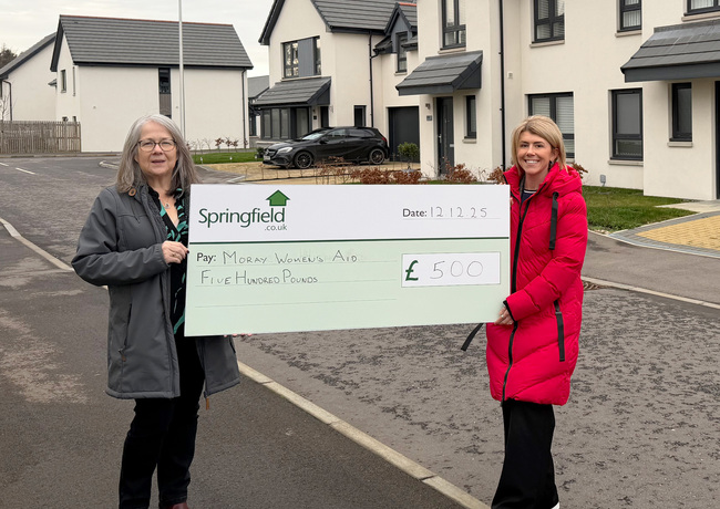 Moray Women's Aid cheque handover - December 2025